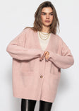 Oversize Cardigan mit Taschen - puderrosa