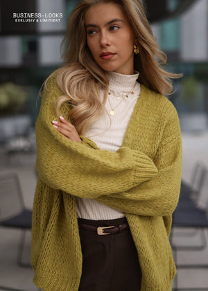 Oversize Cardigan - olivgrün