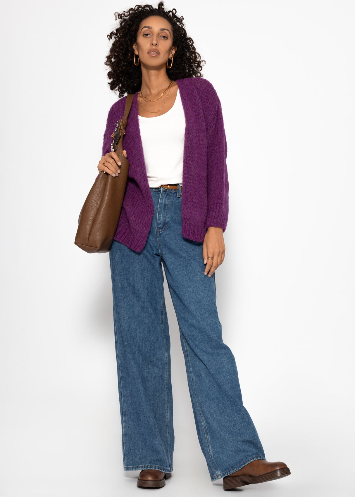 Oversize Cardigan - plum