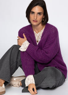 Oversize Cardigan - plum