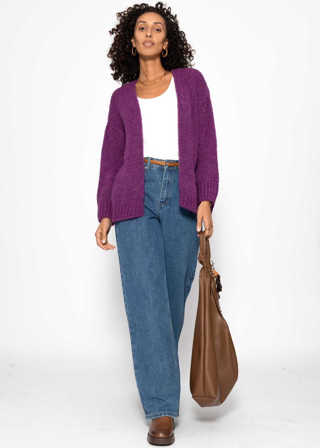 Oversize Cardigan - plum