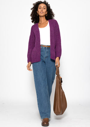 Oversize Cardigan - plum