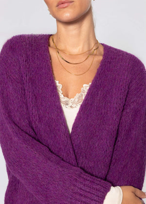 Oversize Cardigan - plum