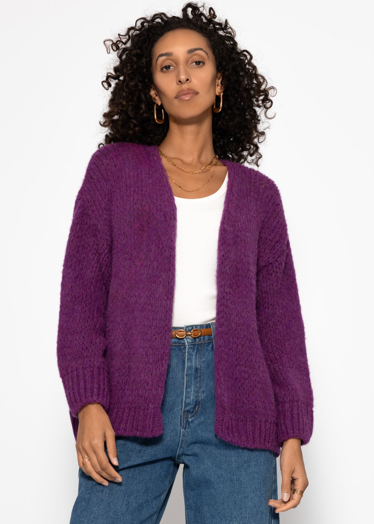 Oversize Cardigan - plum