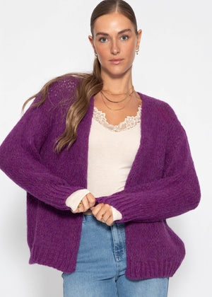 Oversize Cardigan - plum