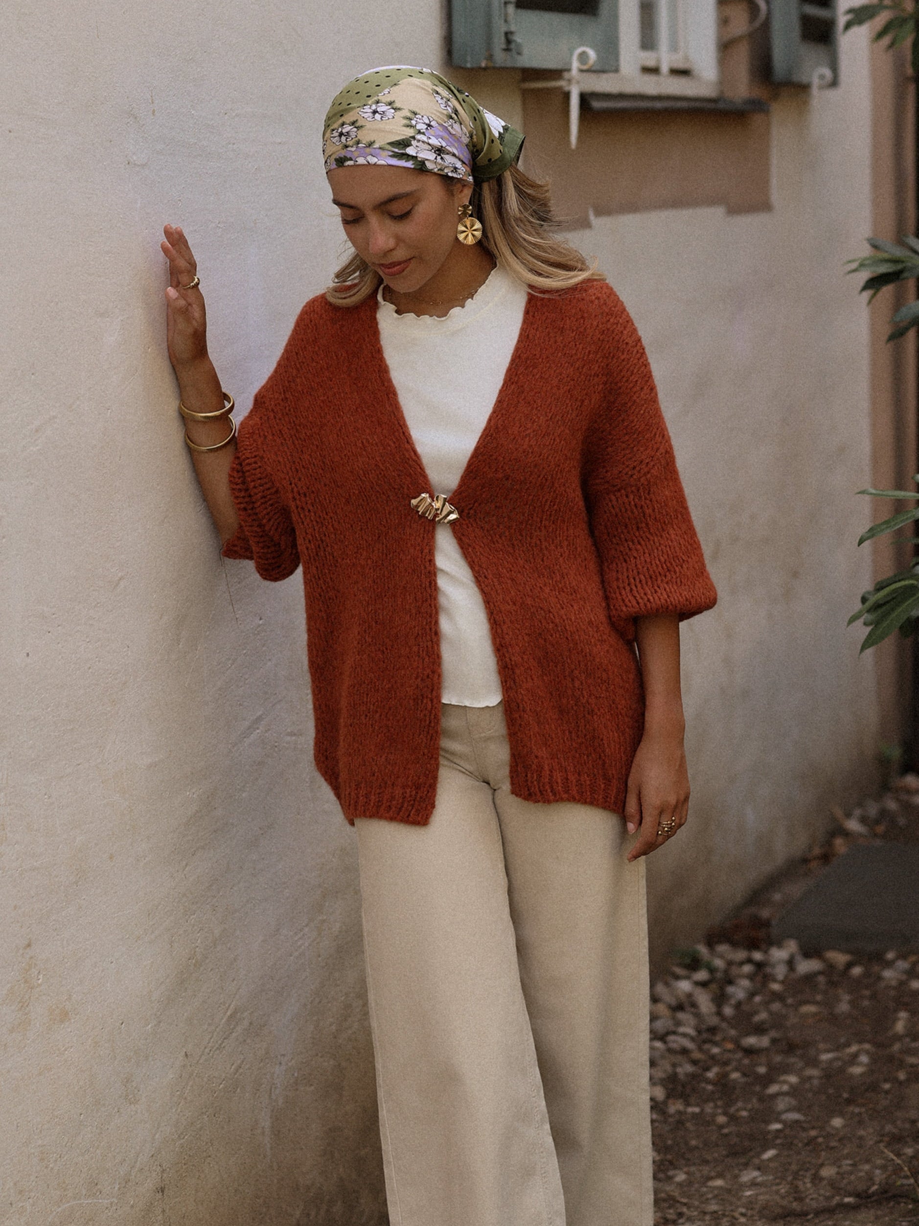 Oversize Cardigan - rostrot