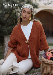 Oversize Cardigan - rostrot