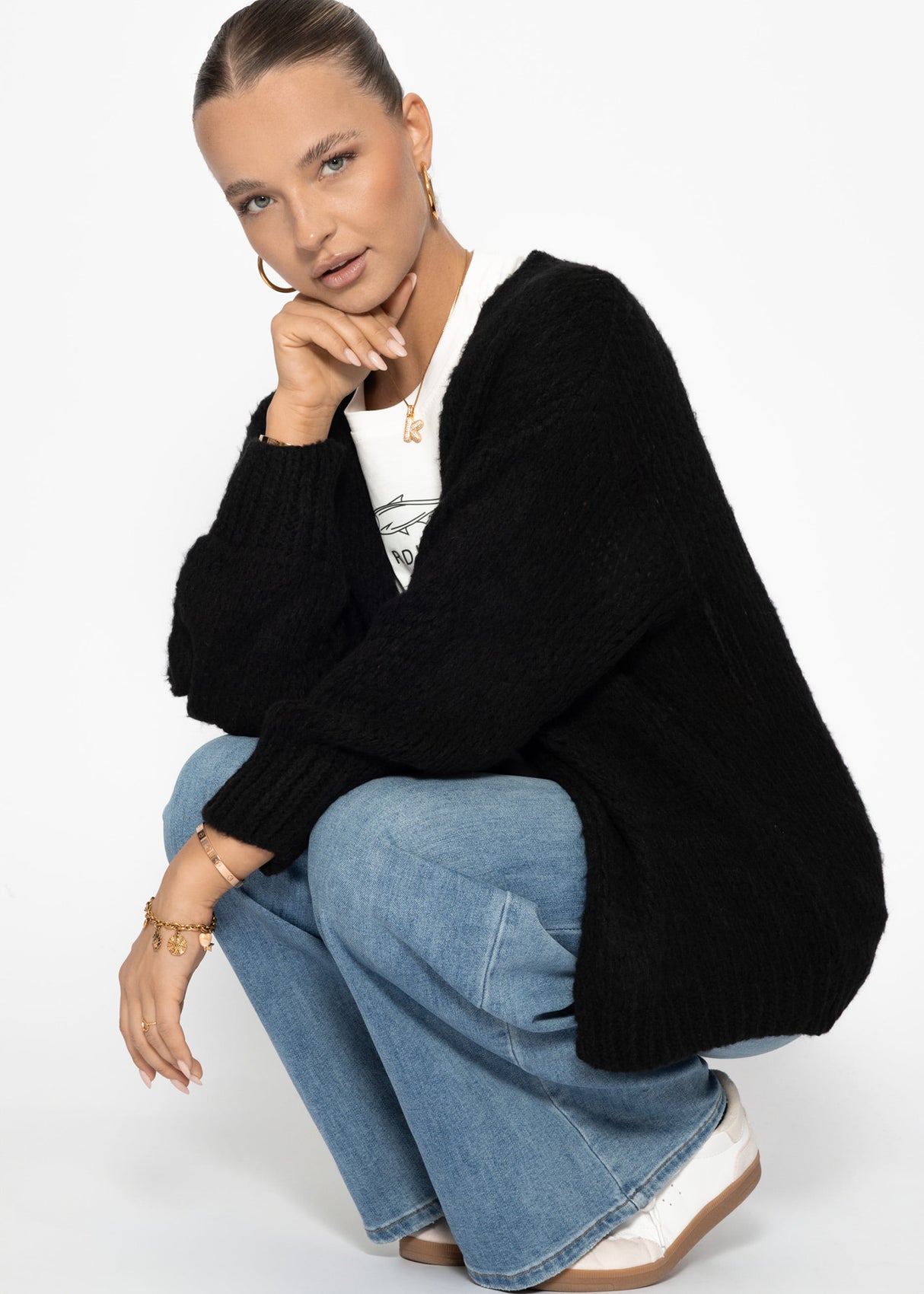 Oversize Cardigan - schwarz