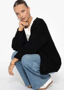 Oversize Cardigan - schwarz