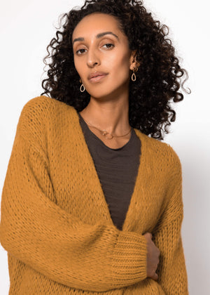 Oversize cardigan - mustard yellow