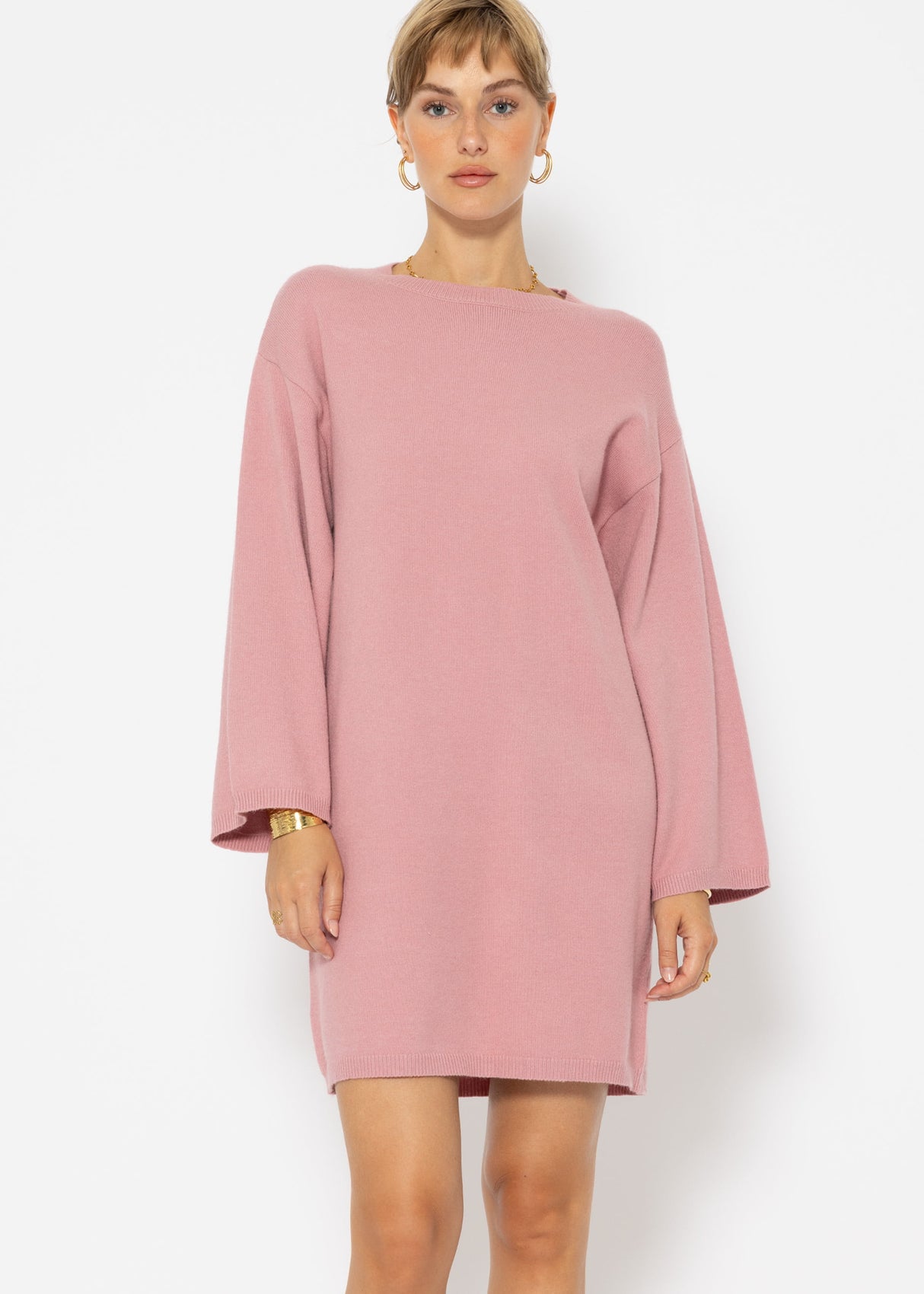 Oversize Kleid in Strick - altrosa