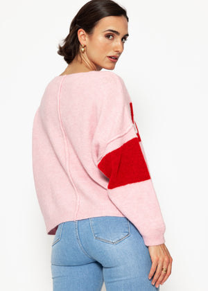 Oversize sweater "PARIS" - pink