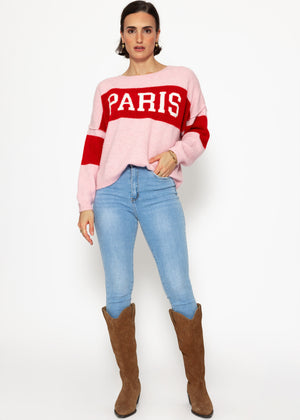 Oversize sweater "PARIS" - pink