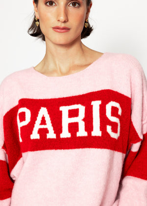 Oversize sweater "PARIS" - pink