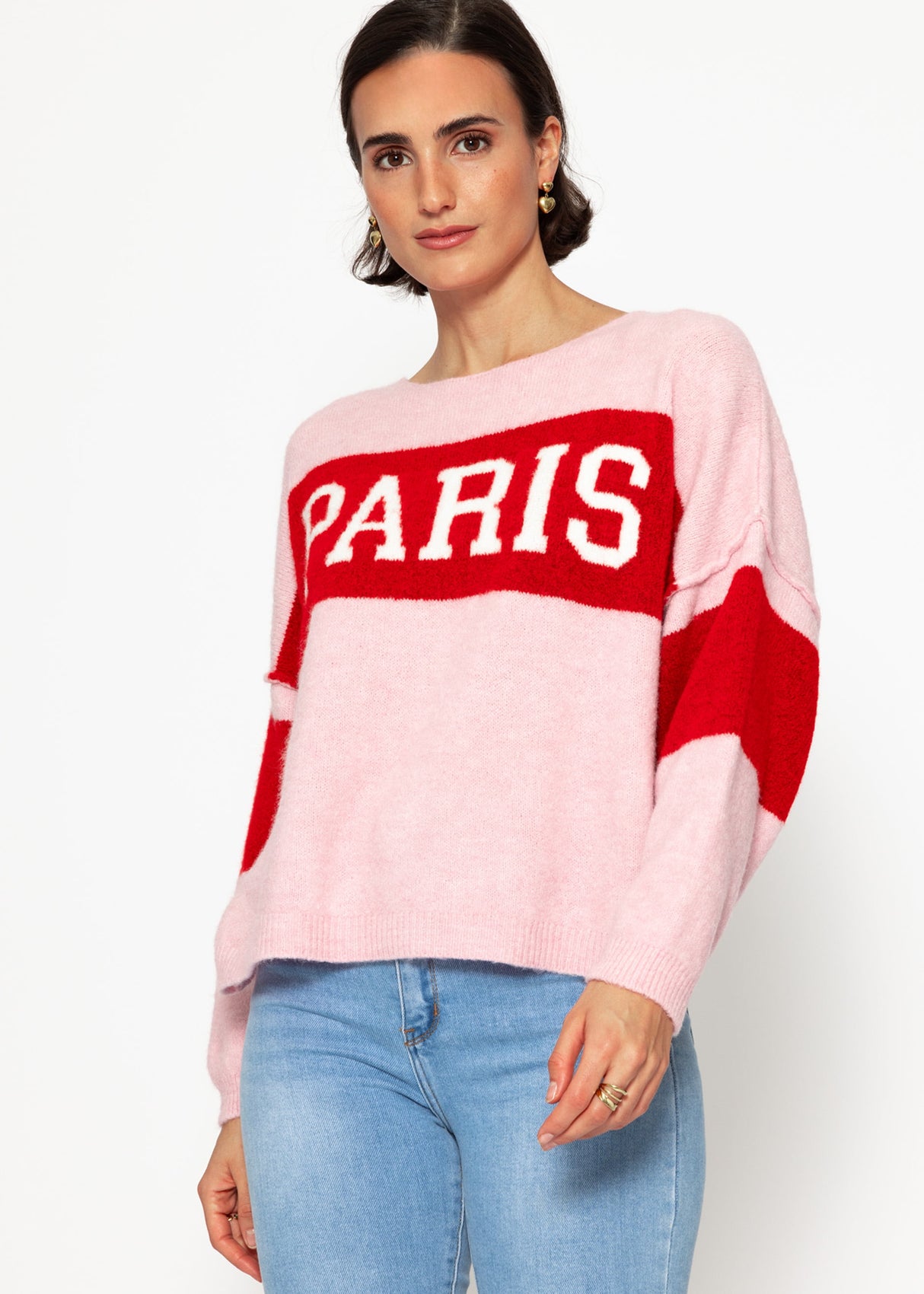 Oversize sweater "PARIS" - pink