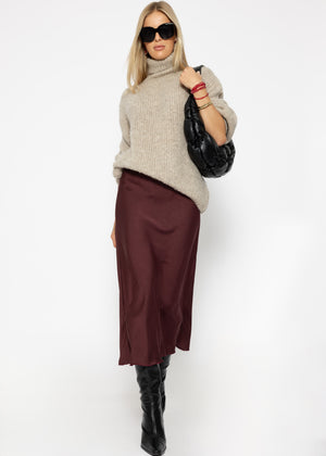 Oversized turtleneck sweater - beige
