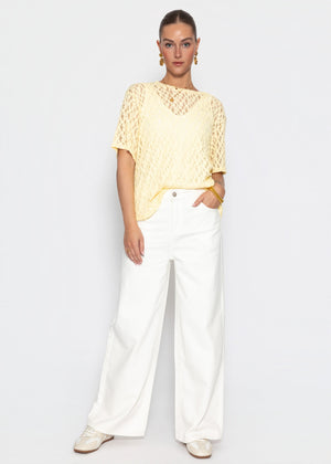 Oversize T-Shirt aus Spitze - gelb