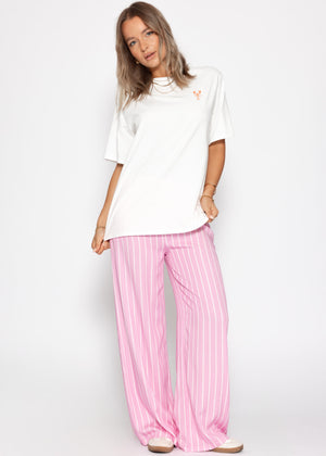 Oversize T-Shirt mit Print - weiß