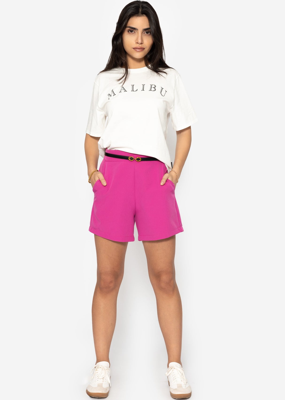 Oversize T-shirt with MALIBU print - off-white