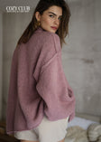 Oversized Grobstrickpullover - altrosa