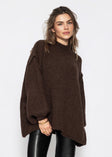 Oversized Grobstrickpullover - braun