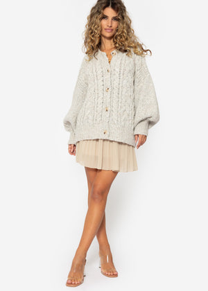 Plissée-Rock aus Chiffon, beige