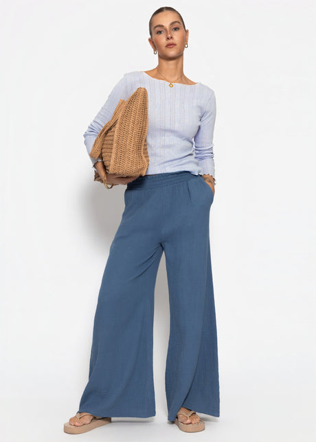 Pointelle long-sleeved top - lilac