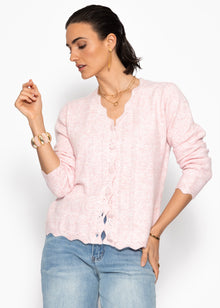 Pointelle cardigan - pink