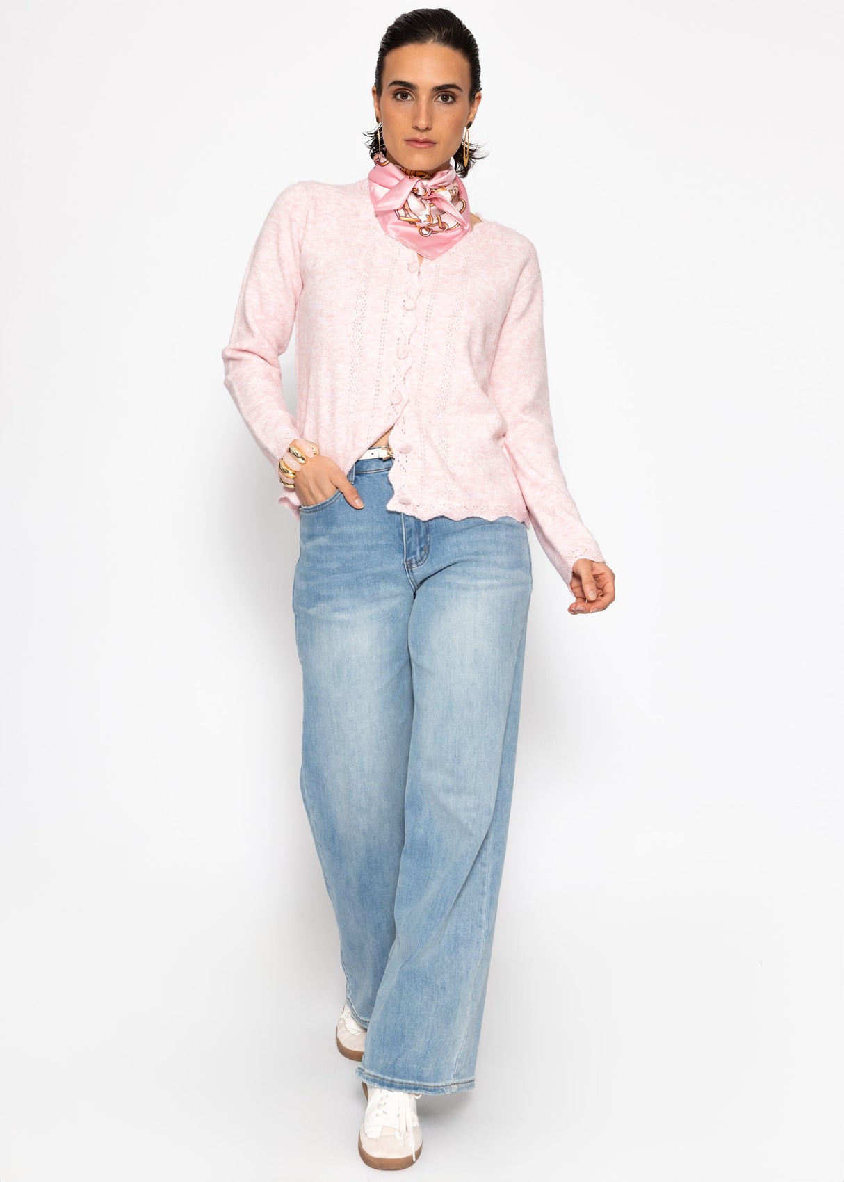Pointelle cardigan - pink