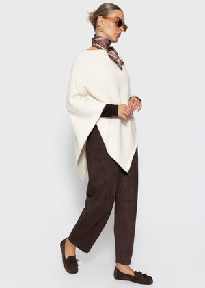 Poncho mit Wollanteil - offwhite