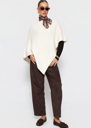 Poncho mit Wollanteil - offwhite