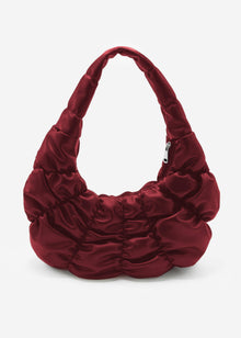 Puffer-Handtasche aus Kunstleder - burgundy