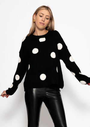 Sweater with dots - black