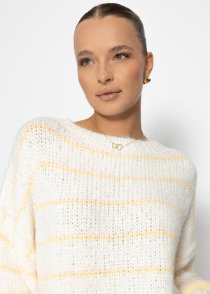 Gestreifter Pullover - offwhite