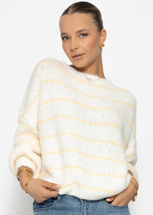 Gestreifter Pullover - offwhite