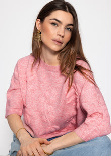 Sweater with floral embroidery - pink