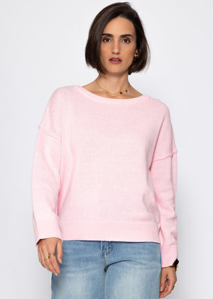 Sweater with back seam - pink
