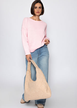 Sweater with back seam - pink