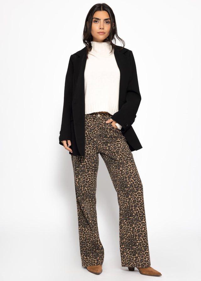 Jumper with funnel neck and sleeve slits - off-white