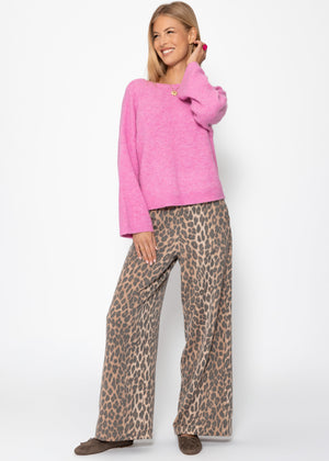 Pullover mit tiefem Rückenausschnitt - pink