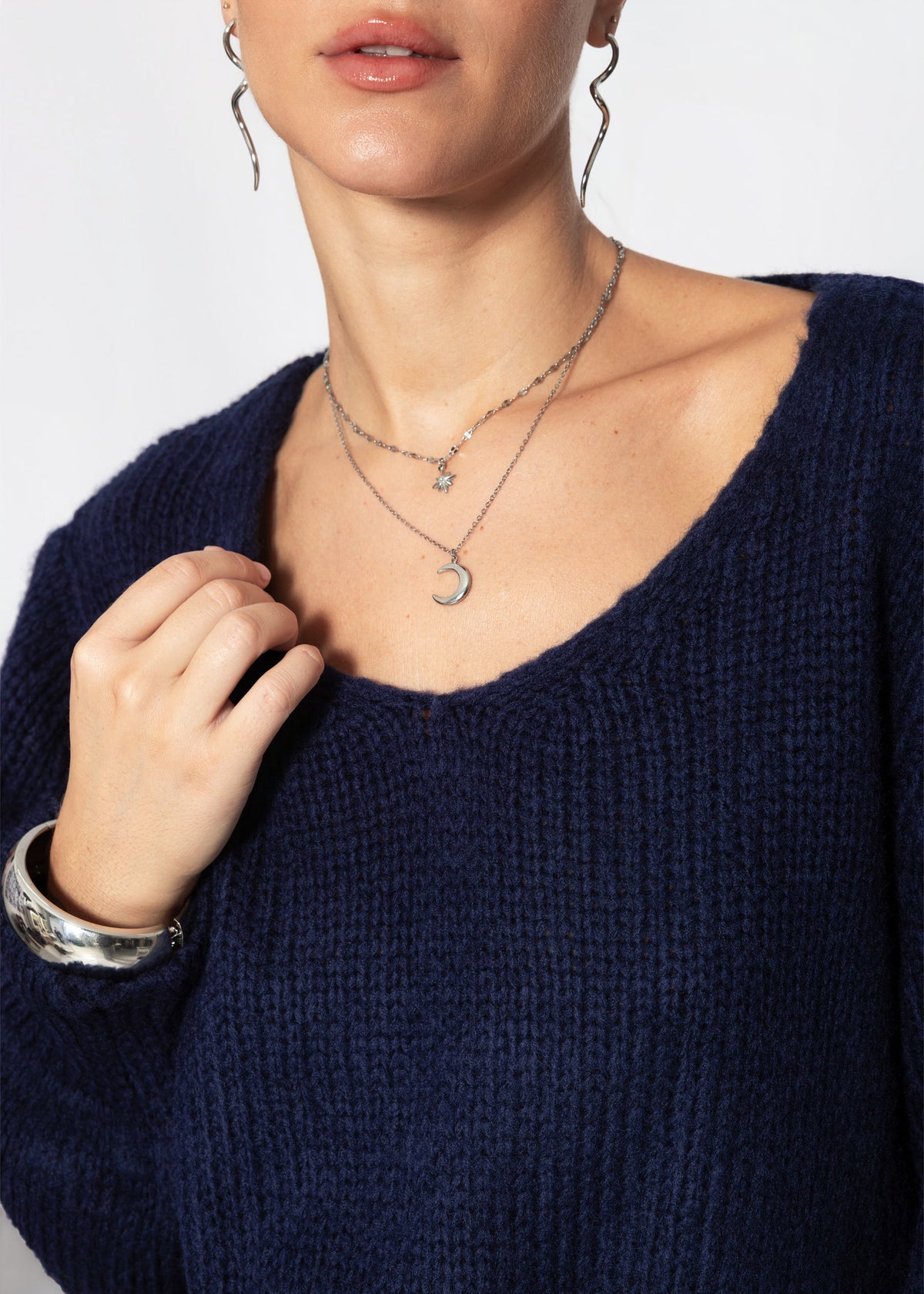 Pullover mit V-Ausschnitt - dunkelblau