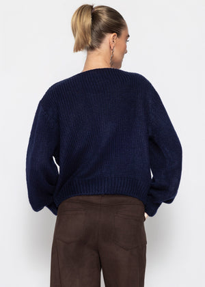 Pullover mit V-Ausschnitt - dunkelblau
