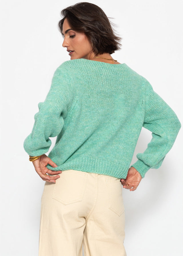 V-neck jumper - light green