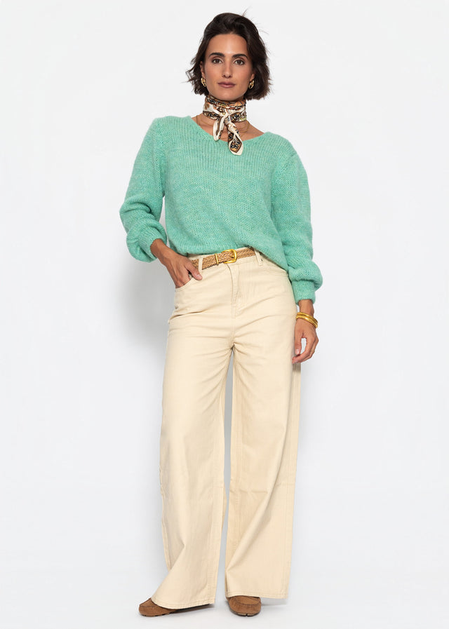V-neck jumper - light green
