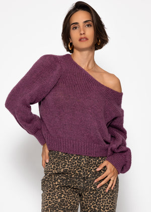 V-neck sweater - plum