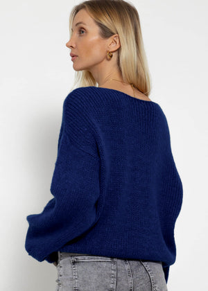 V-neck sweater - royal blue