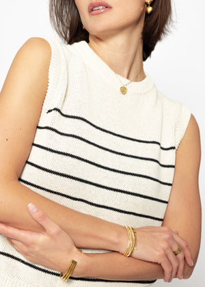 Pullunder gestreift - beige