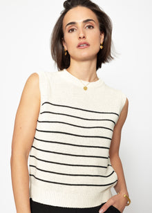Pullunder gestreift - beige