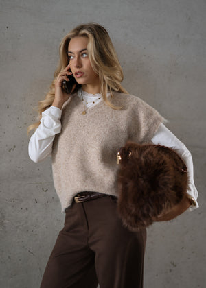 Pullunder mit V-Ausschnitt - beige