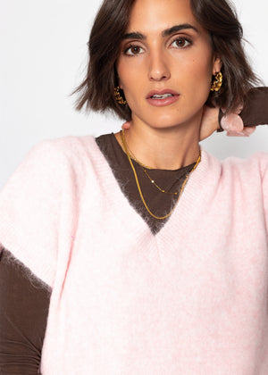 Pullunder mit V-Ausschnitt - rosa - SASSYCLASSY